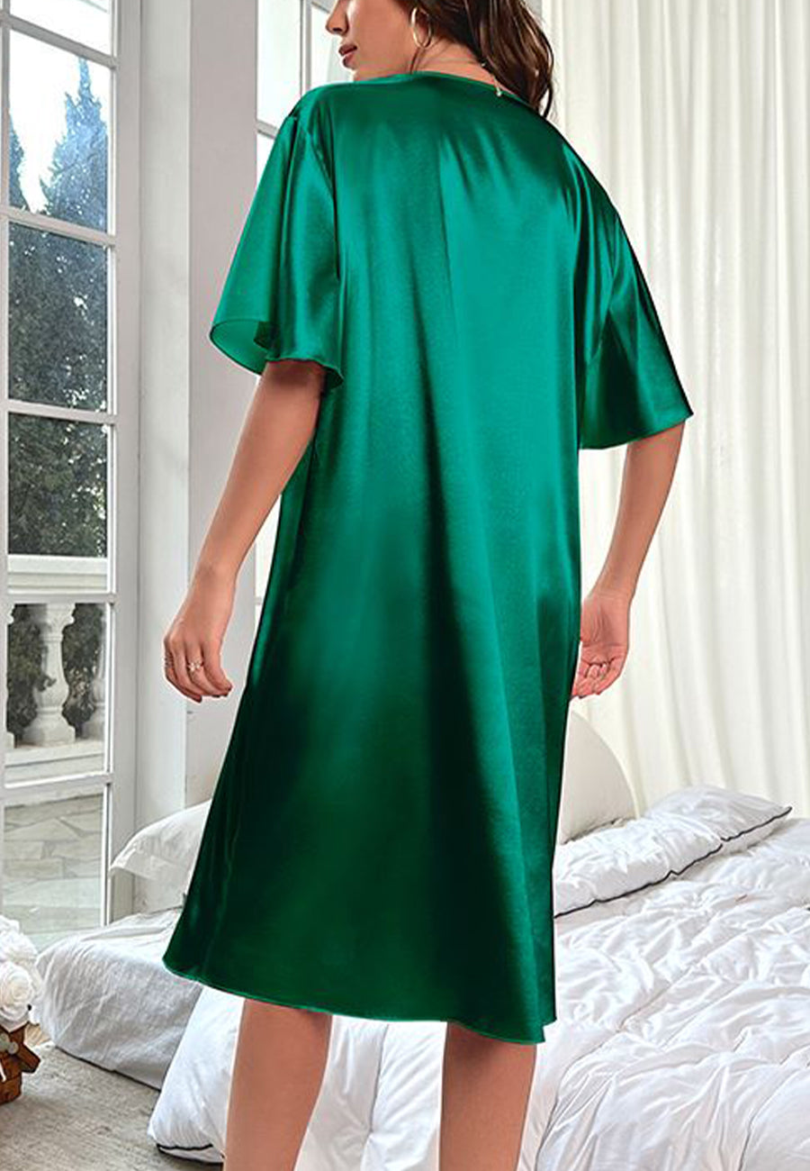 Vestido camisero con mangas onduladas