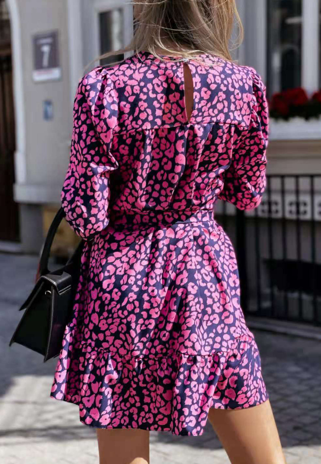 Vestido estampado con mangas gigot