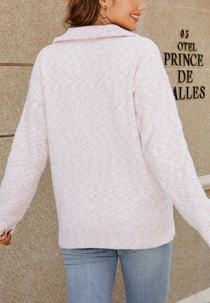 Textured Knit Zip-Up Classic Jacket