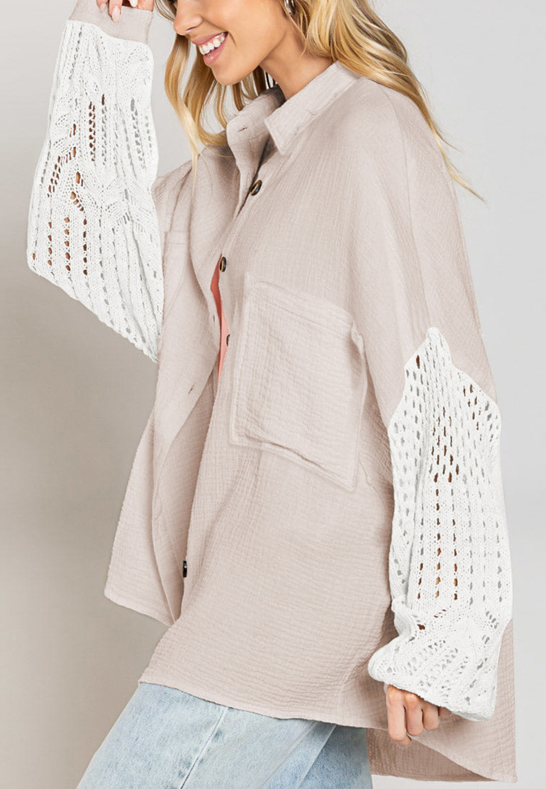 Camisa texturizada con hombros caídos
