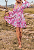 Vestido con estampado floral de cachemira