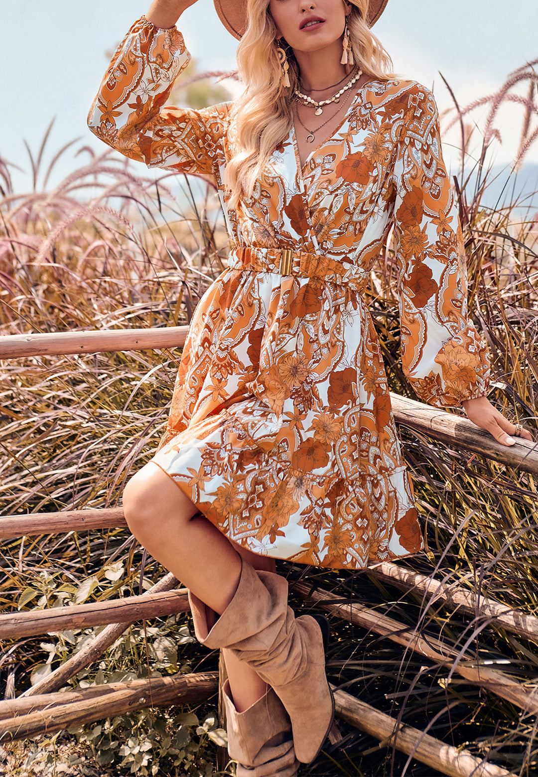 Paisley Floral Print Dress