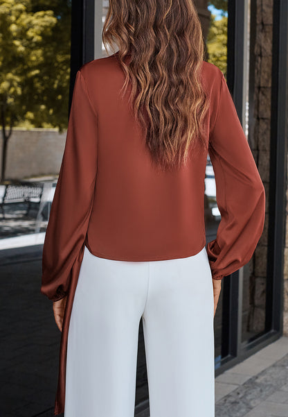 Collared Side Tie Blouse