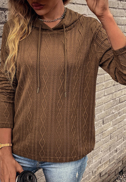 Cable Knit Drop Shoulder Hoodie