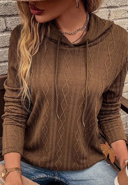 Cable Knit Drop Shoulder Hoodie