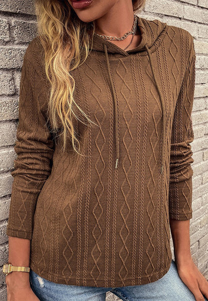 Cable Knit Drop Shoulder Hoodie