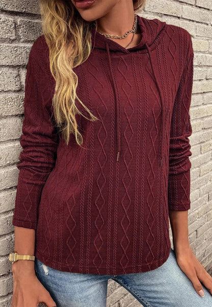 Cable Knit Drop Shoulder Hoodie