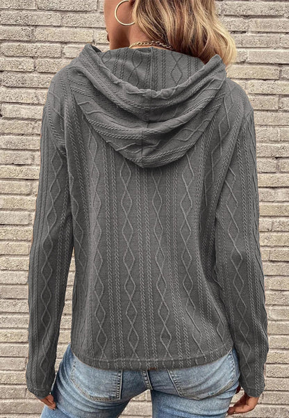 Cable Knit Drop Shoulder Hoodie