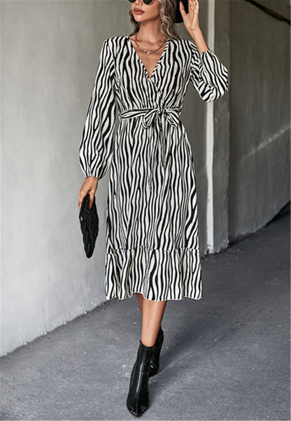 Animal Print Surplice Dress