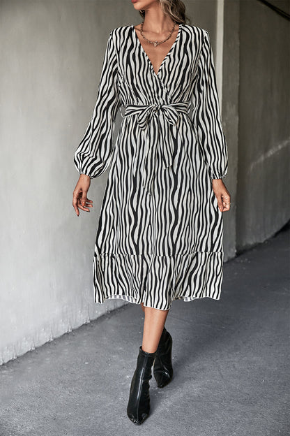 Animal Print Surplice Dress