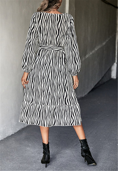 Animal Print Surplice Dress
