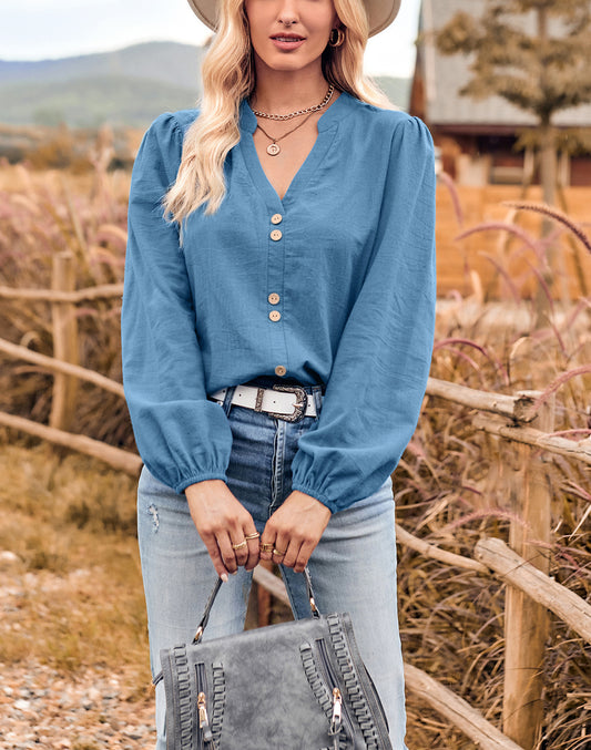 Double Button Detail Blouse