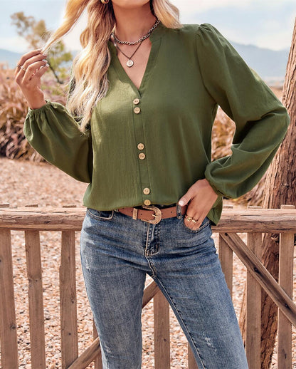Double Button Detail Blouse