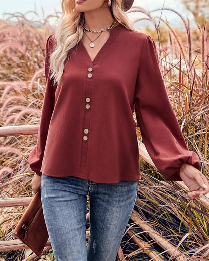 Double Button Detail Blouse