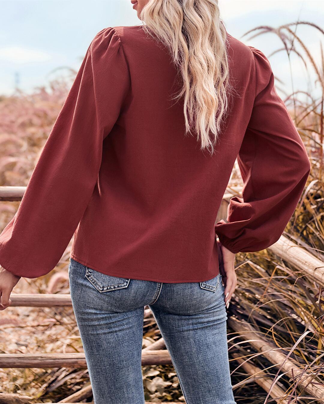 Double Button Detail Blouse