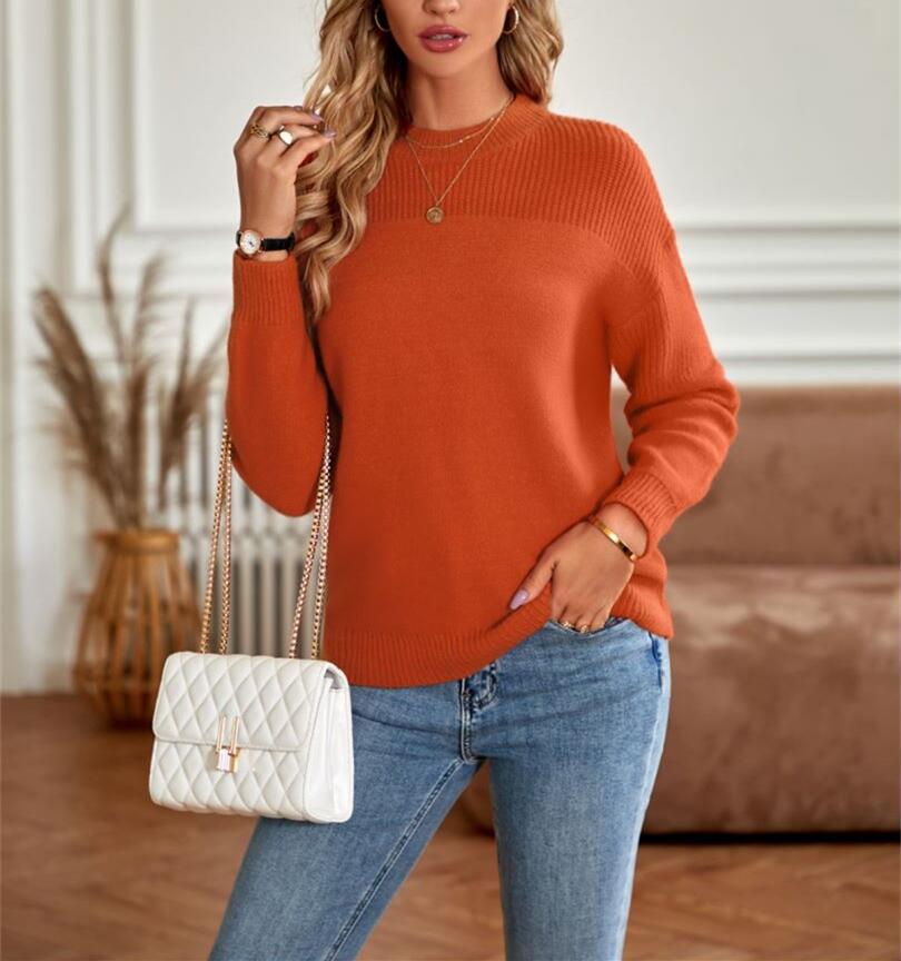 Texture Detailed Crew Neck Sweater