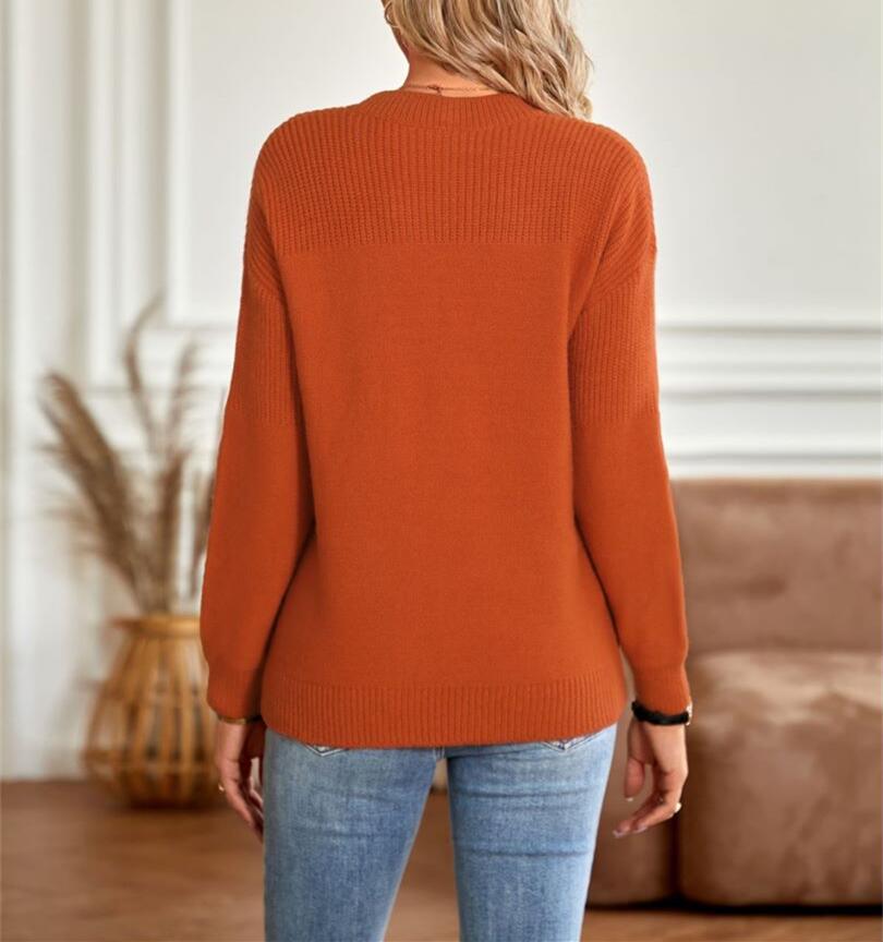 Texture Detailed Crew Neck Sweater