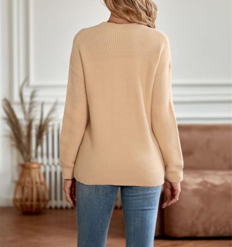 Texture Detailed Crew Neck Sweater