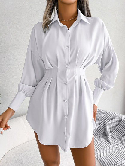 Vestido camisero con cintura con pinzas