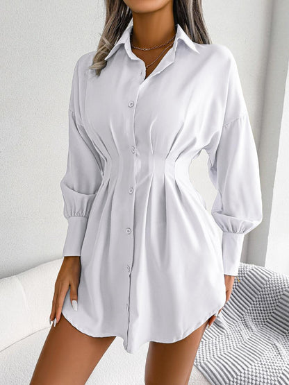 Vestido camisero con cintura con pinzas