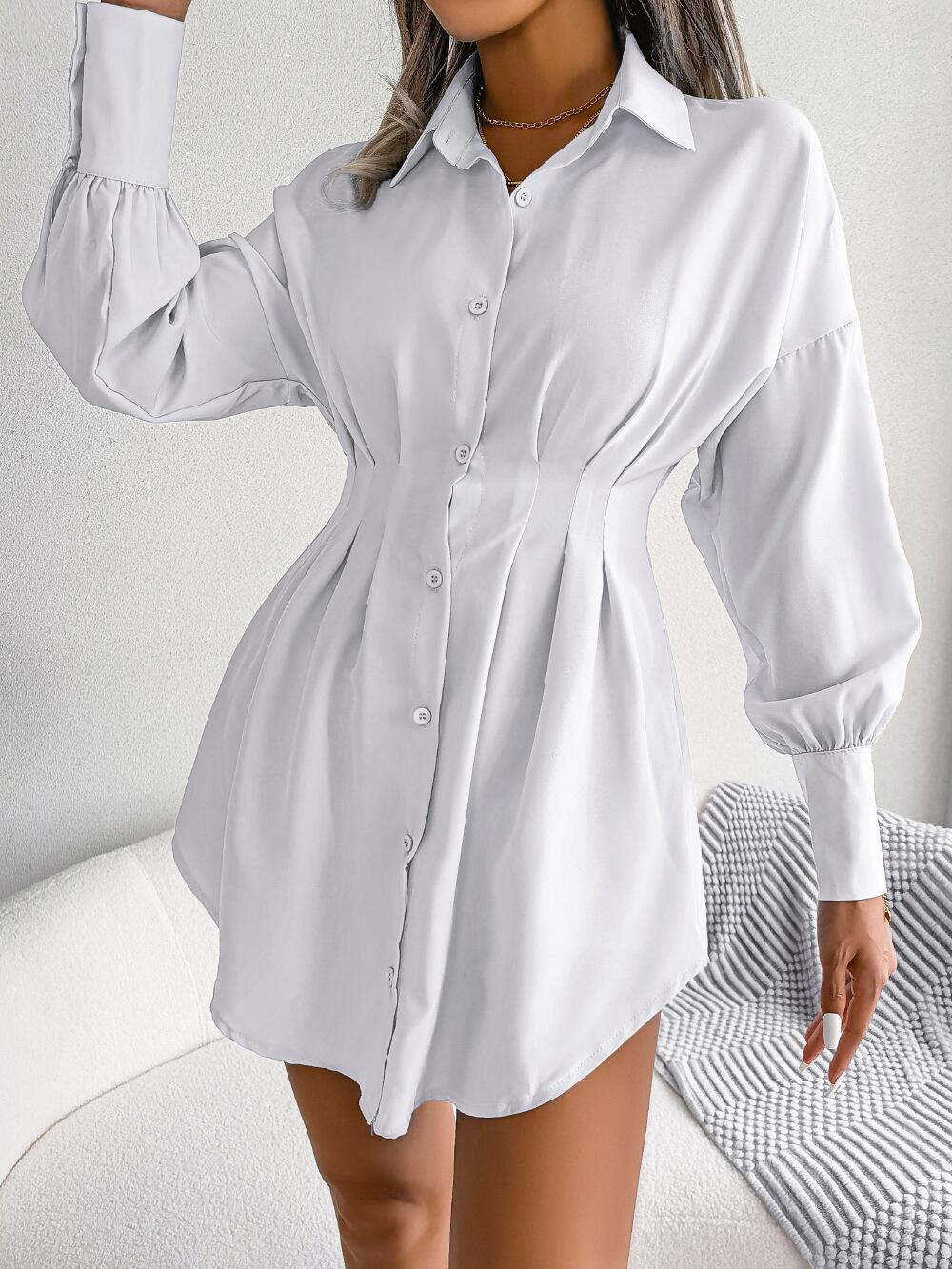 Vestido camisero con cintura con pinzas