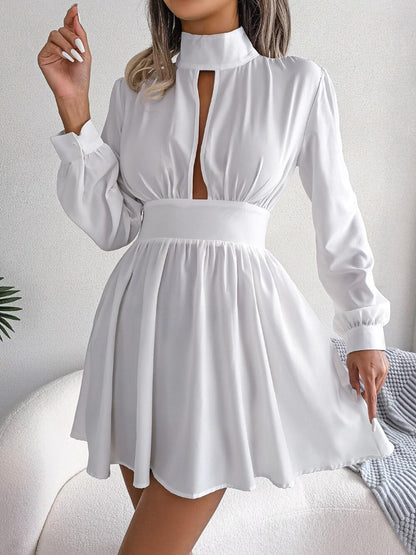 Mock Neck Cutout Front Dress