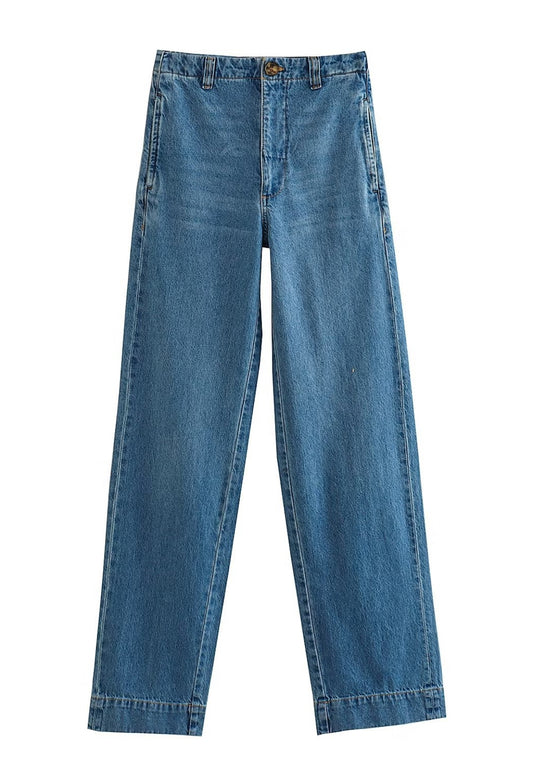 High Waist Classic Straight Jeans