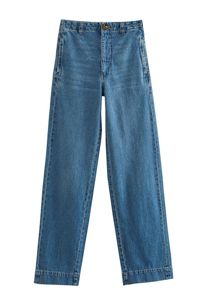 High Waist Classic Straight Jeans