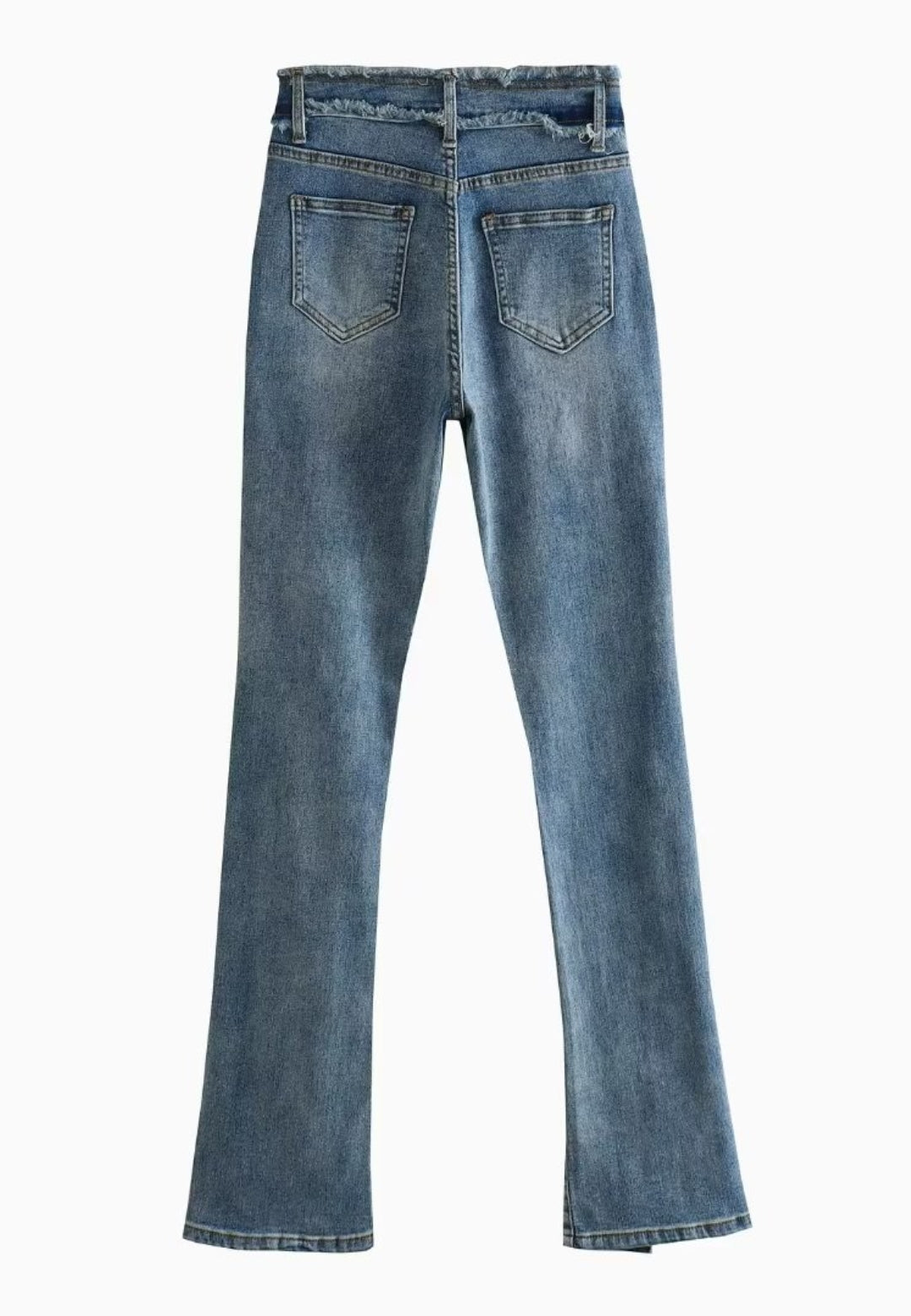 Frayed High Waist Bootcut Jeans