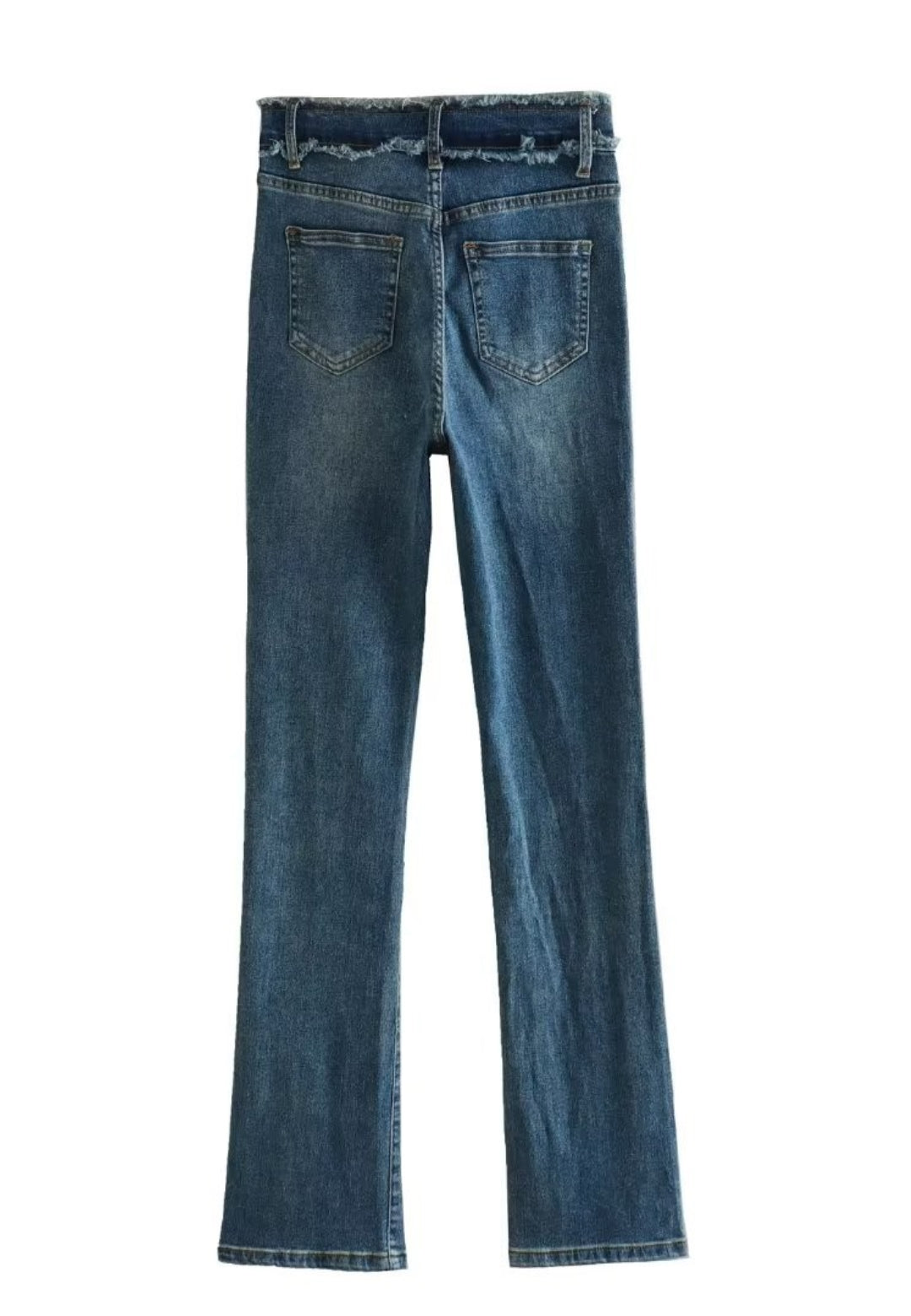 Frayed High Waist Bootcut Jeans