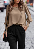 Blusa con botones en la espalda y mangas gigot