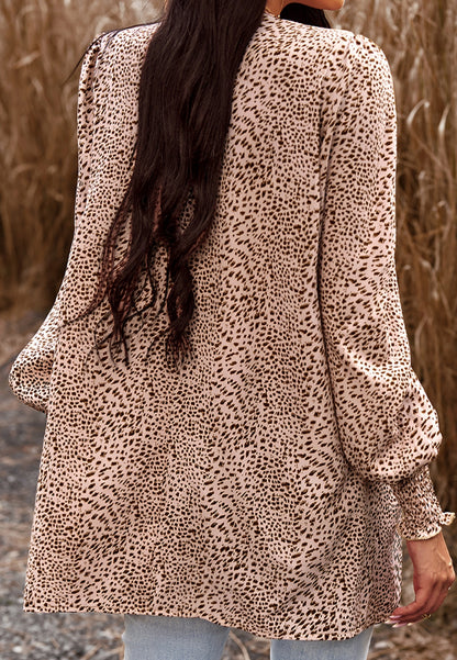 Leopard Print Front Button Down Top