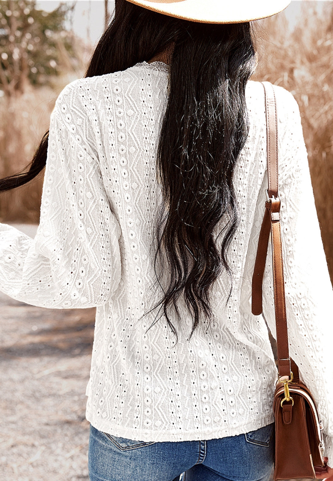 Blusa bordada con tapiz de color liso