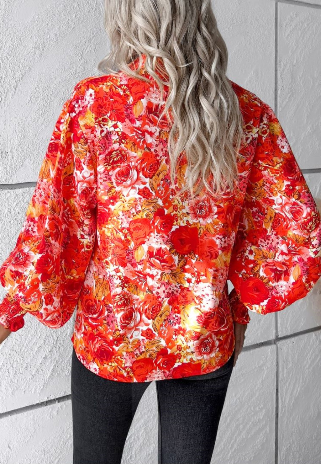Printed Bishop Sleeve Shirt