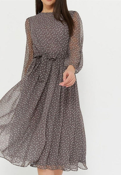 Vestido con estampado de lunares transparentes