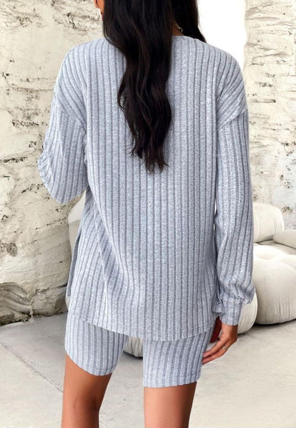 Ribbed Knit Sweater and Shorts Coordinates