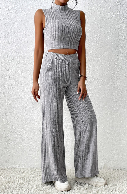 Textured Knit Top and Pants Coordinates