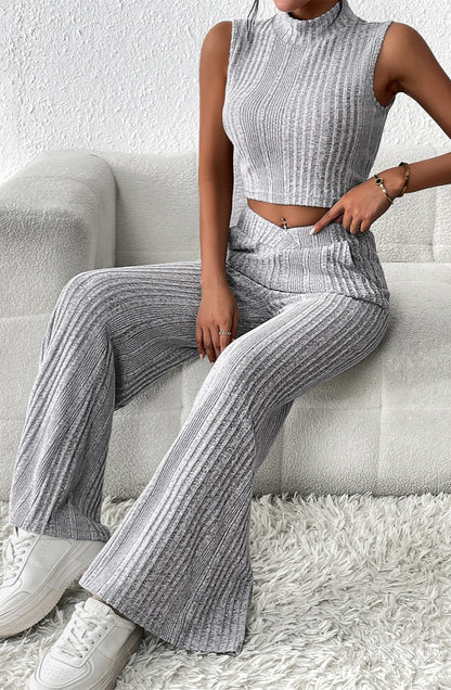 Textured Knit Top and Pants Coordinates