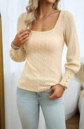 Square Neck Cable Knit Top
