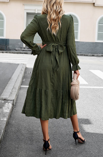 Cross Front Textured Dress