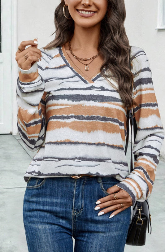 Abstract Striped Dye Sweater