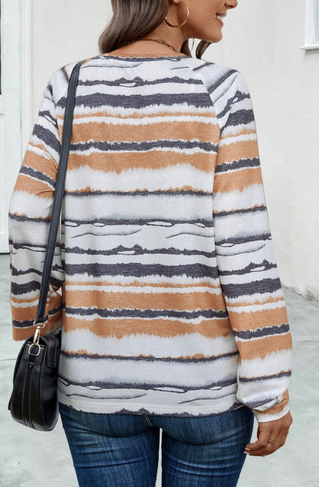Abstract Striped Dye Sweater