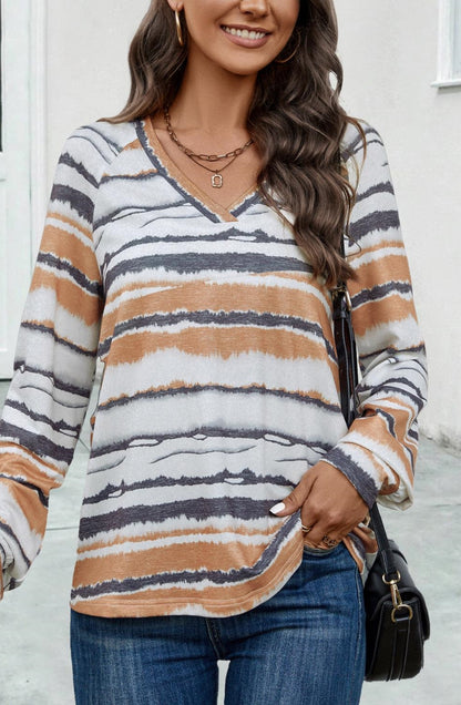 Abstract Striped Dye Sweater