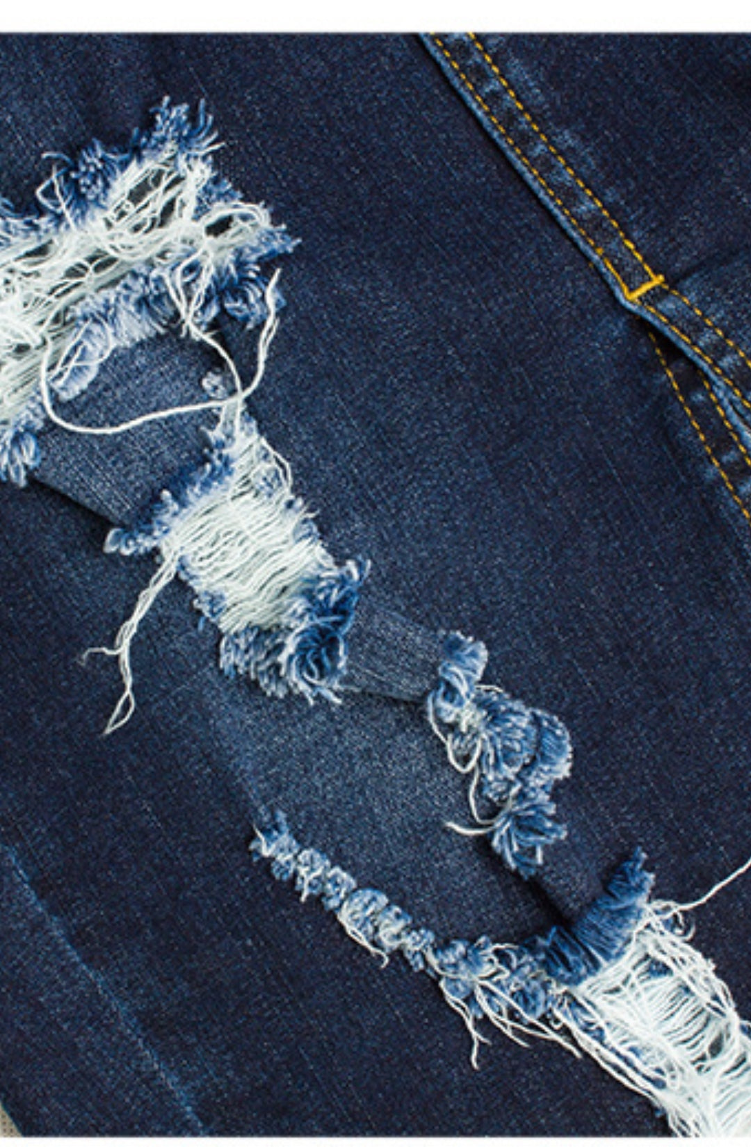 High Waist Distressed Denim Skirt