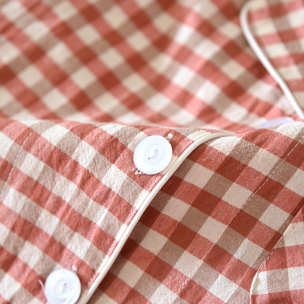 Classic Gingham Print Pajama Coordinates