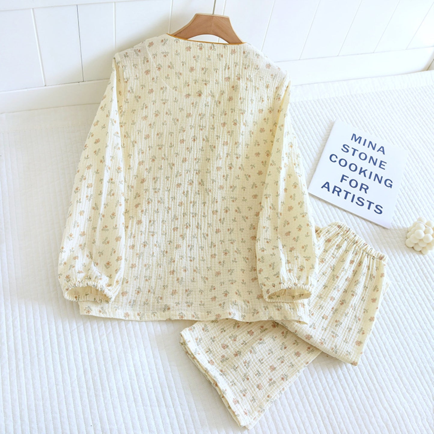 Textured Floral Print Pajama Coordinates