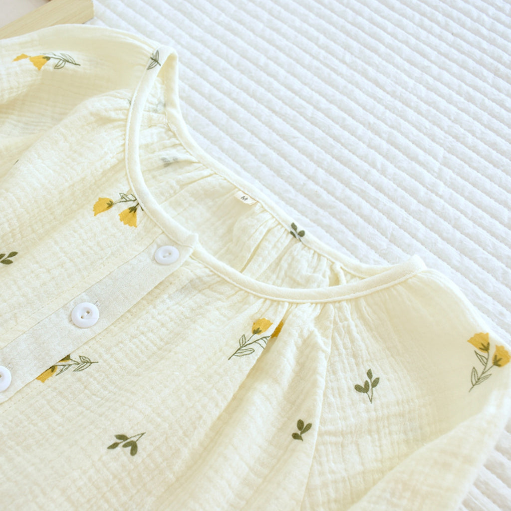 Floral Print Textured Pajama Coordinates
