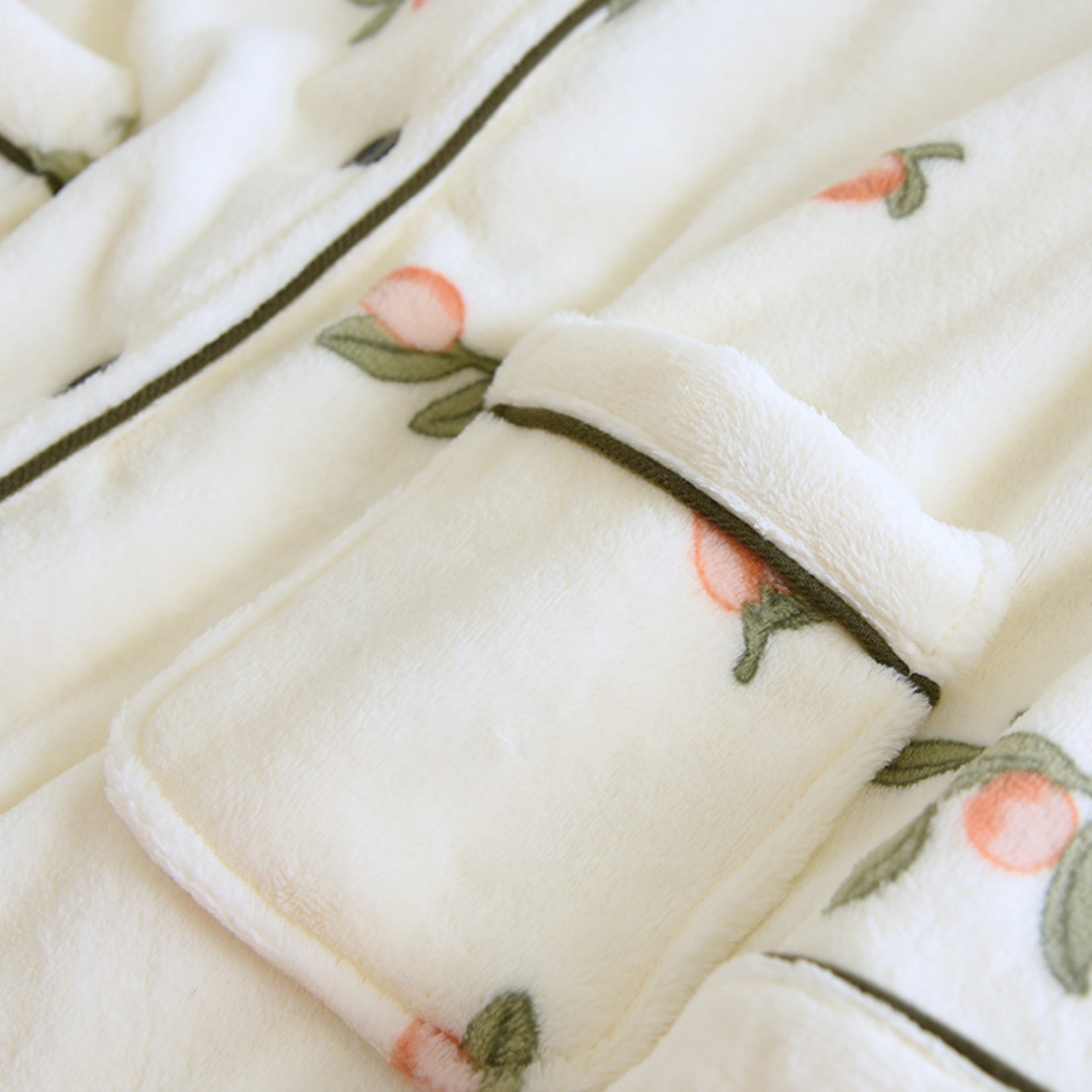 Floral Print Fuzzy Pajama Coordinates