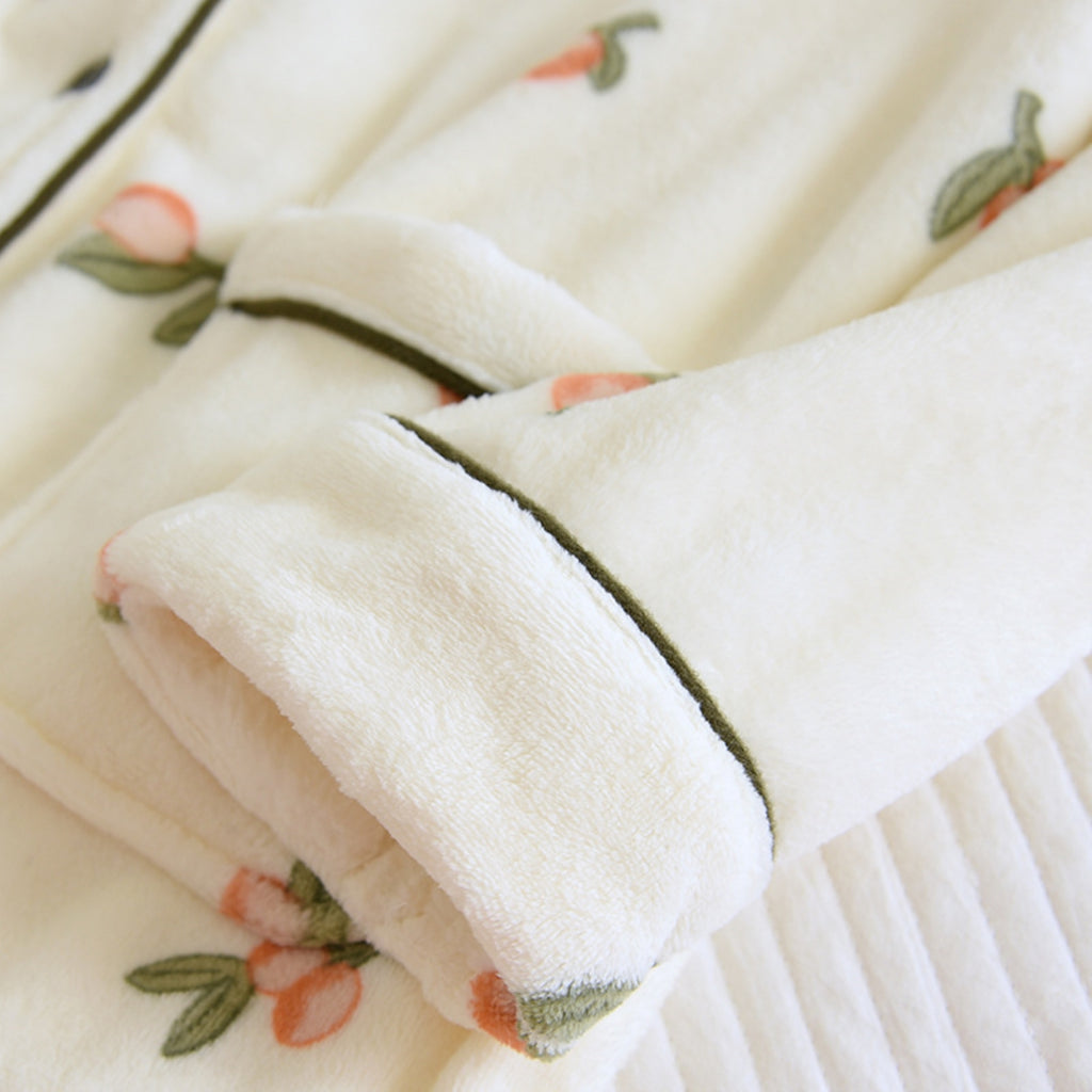 Floral Print Fuzzy Pajama Coordinates