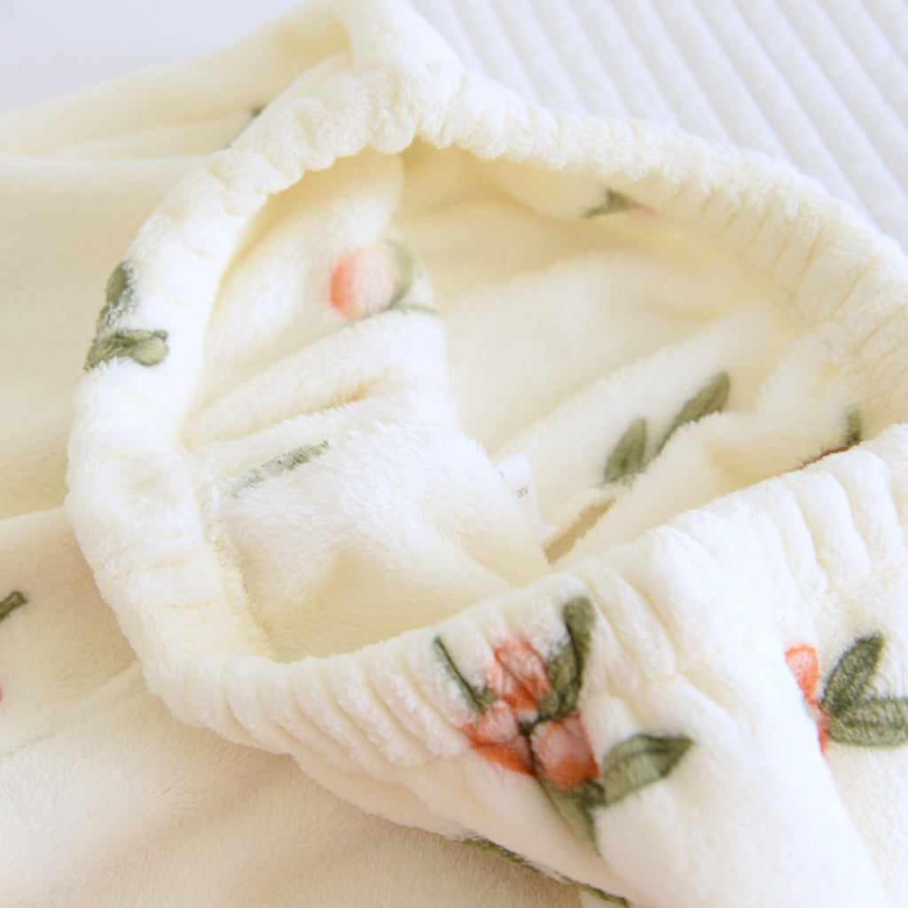 Floral Print Fuzzy Pajama Coordinates